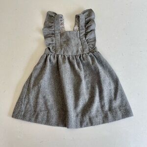 •zara• gray pinafore dress